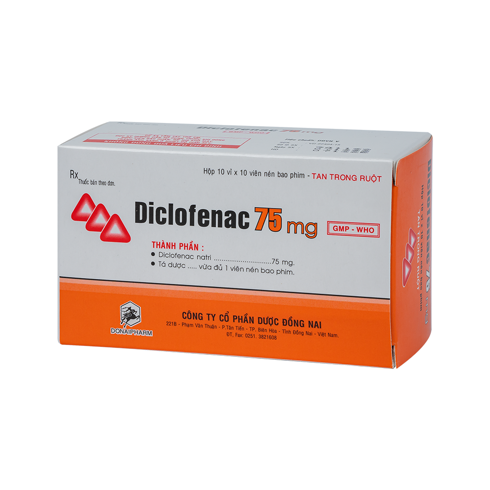 Diclophenac Hộp 10 vỉ x 10 viên