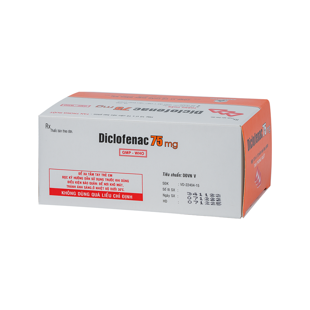 Diclophenac Hộp 10 vỉ x 10 viên