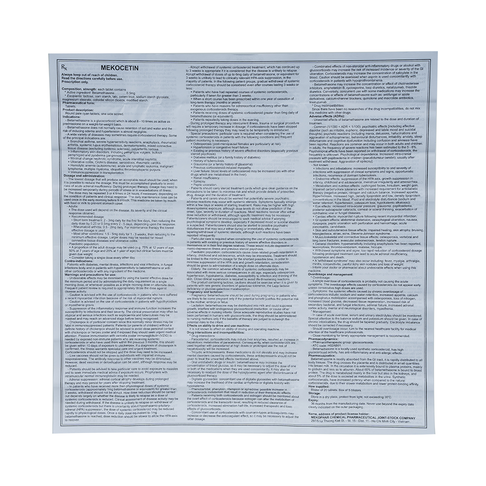 MEKOCETIN (H/5Vỉx20VNE)