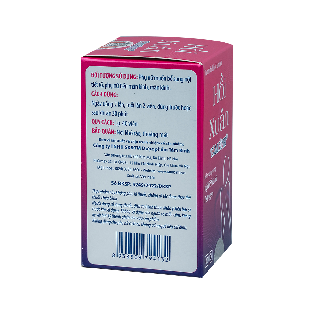 Hồi Xuân Hộp 1 lọ x 40 viên Tâm Bình