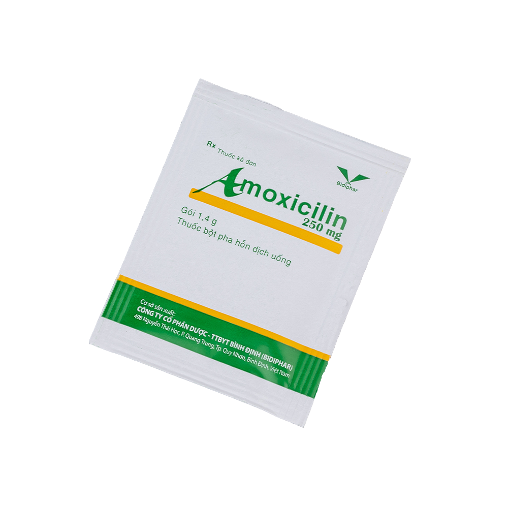 Amoxicilin 250mg H/12 gói Hộp 12 Gói Bidiphar