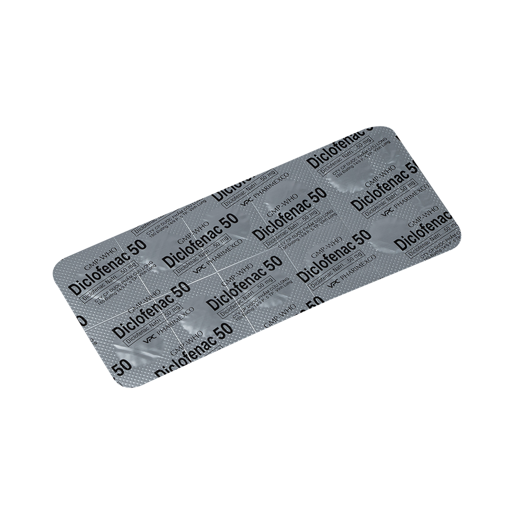 DICLOFENAC 50mg Hộp 10 vỉ x 10 viên Dược Cửu Long