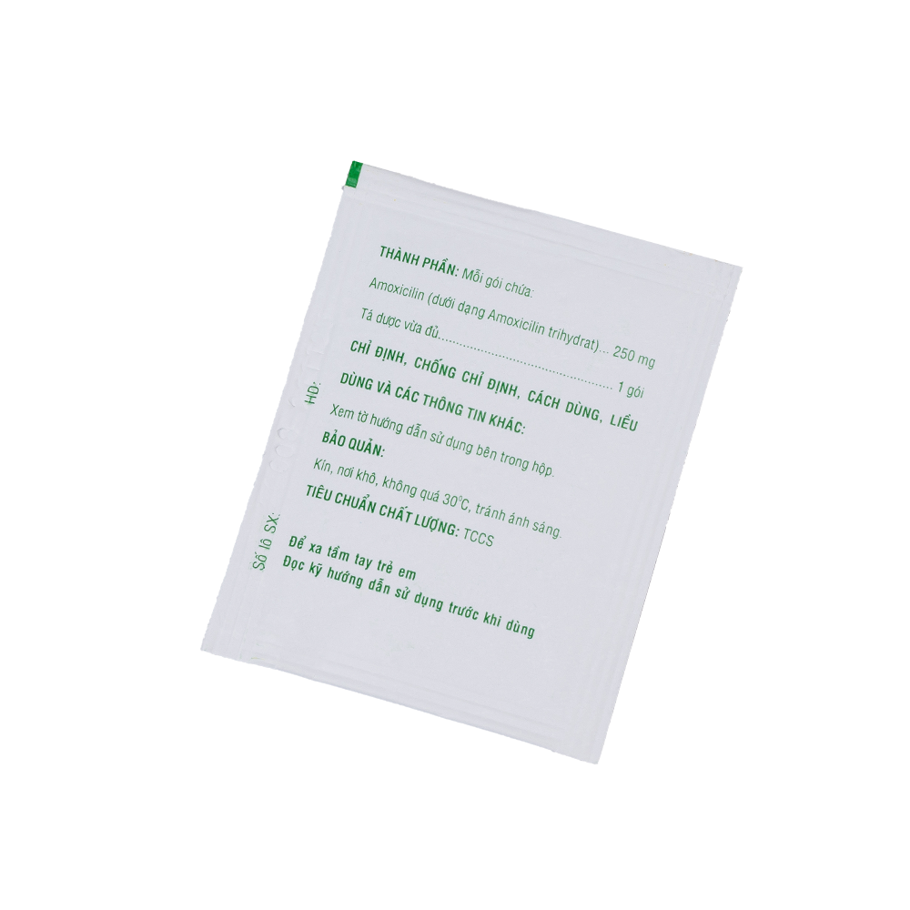 Amoxicilin 250mg H/12 gói Hộp 12 Gói Bidiphar