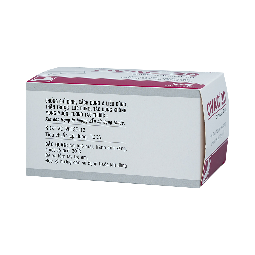 OVAC 20 Hộp 10 vỉ x 10 viên Dược Cửu Long