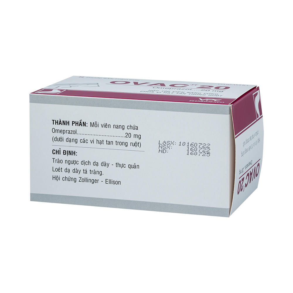 OVAC 20 Hộp 10 vỉ x 10 viên Dược Cửu Long