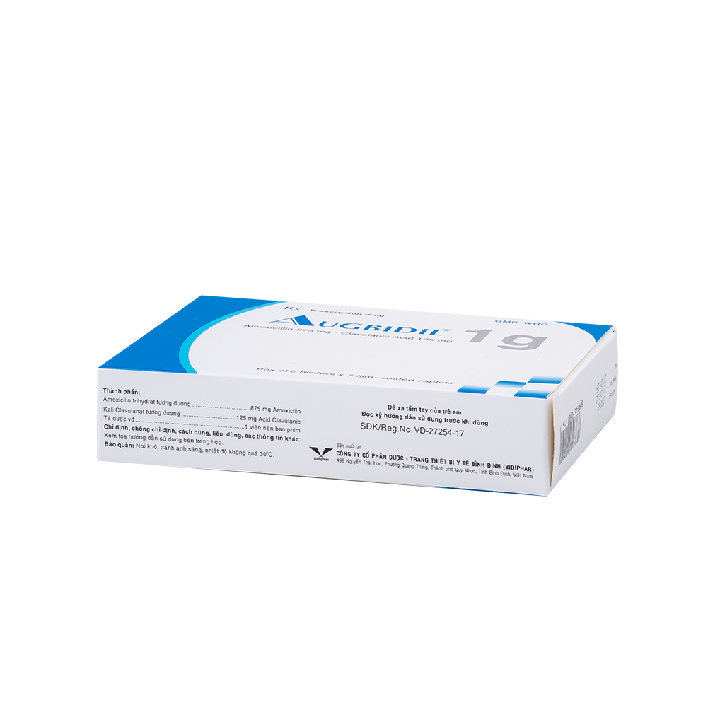 Augbidil 1g H/14 Hộp 2 Vỉ x 7 Viên Bidiphar
