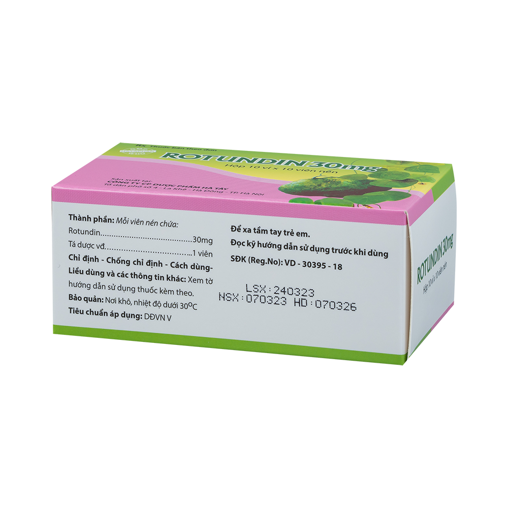 Rotundin Hộp 10 vỉ x 10 viên nén Hataphar
