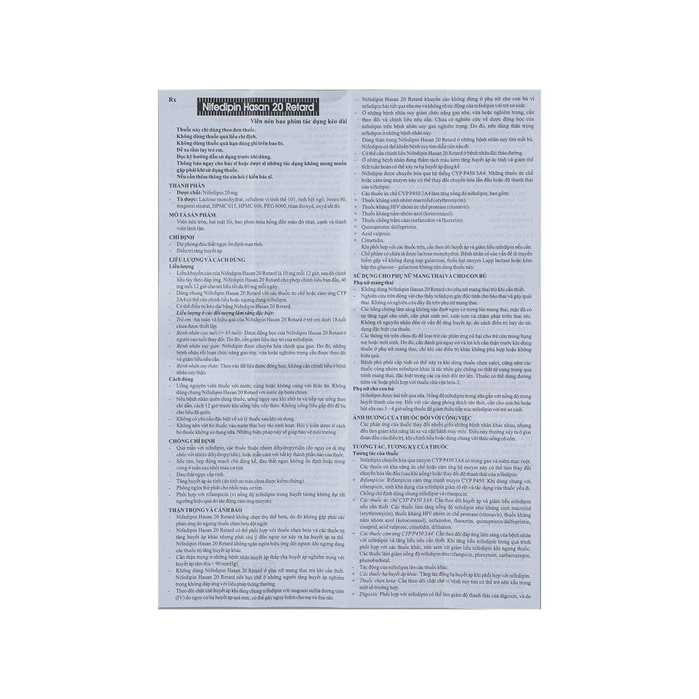 NIFEDIPIN 20 RETAR H/100V HASAN