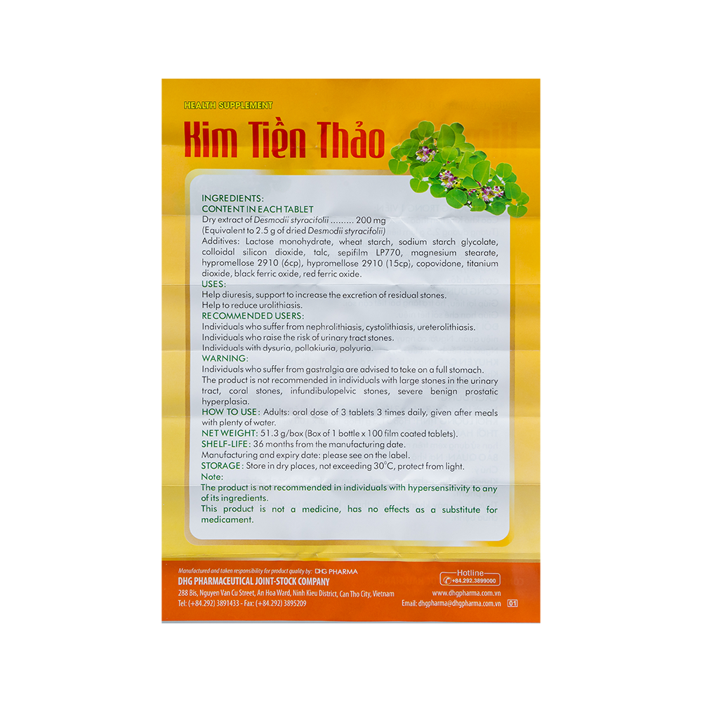 Kim Tiền Thảo hộp 1 chai/100 t/21600