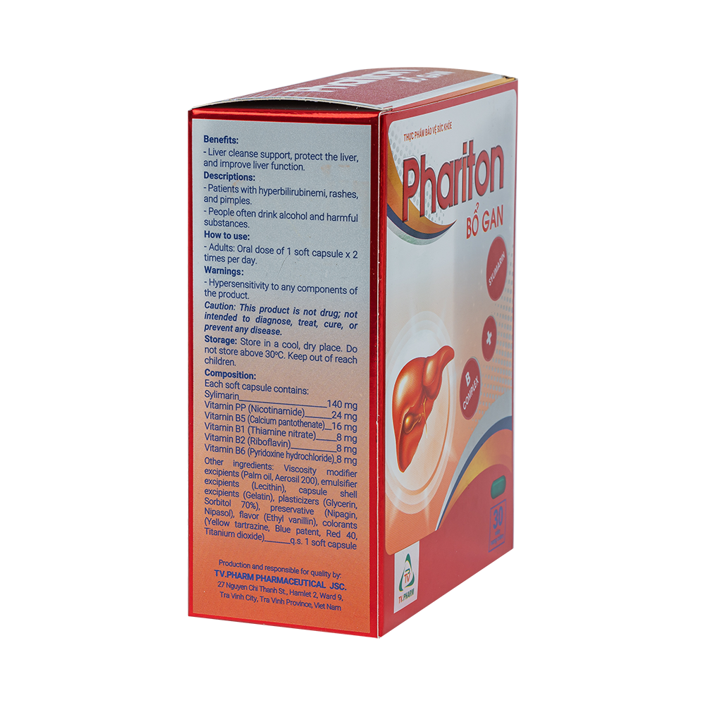 Phariton bổ gan V/10, H/30 Hộp 3 vỉ x 10 viên TVPharma