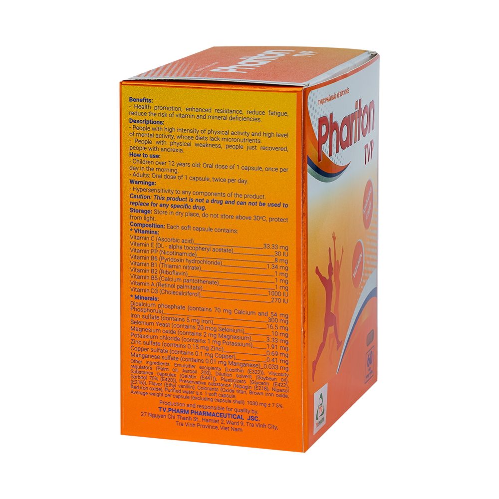 Phariton TVP v/5,h/60 Hộp 12 vỉ x 5 viên TVPharma