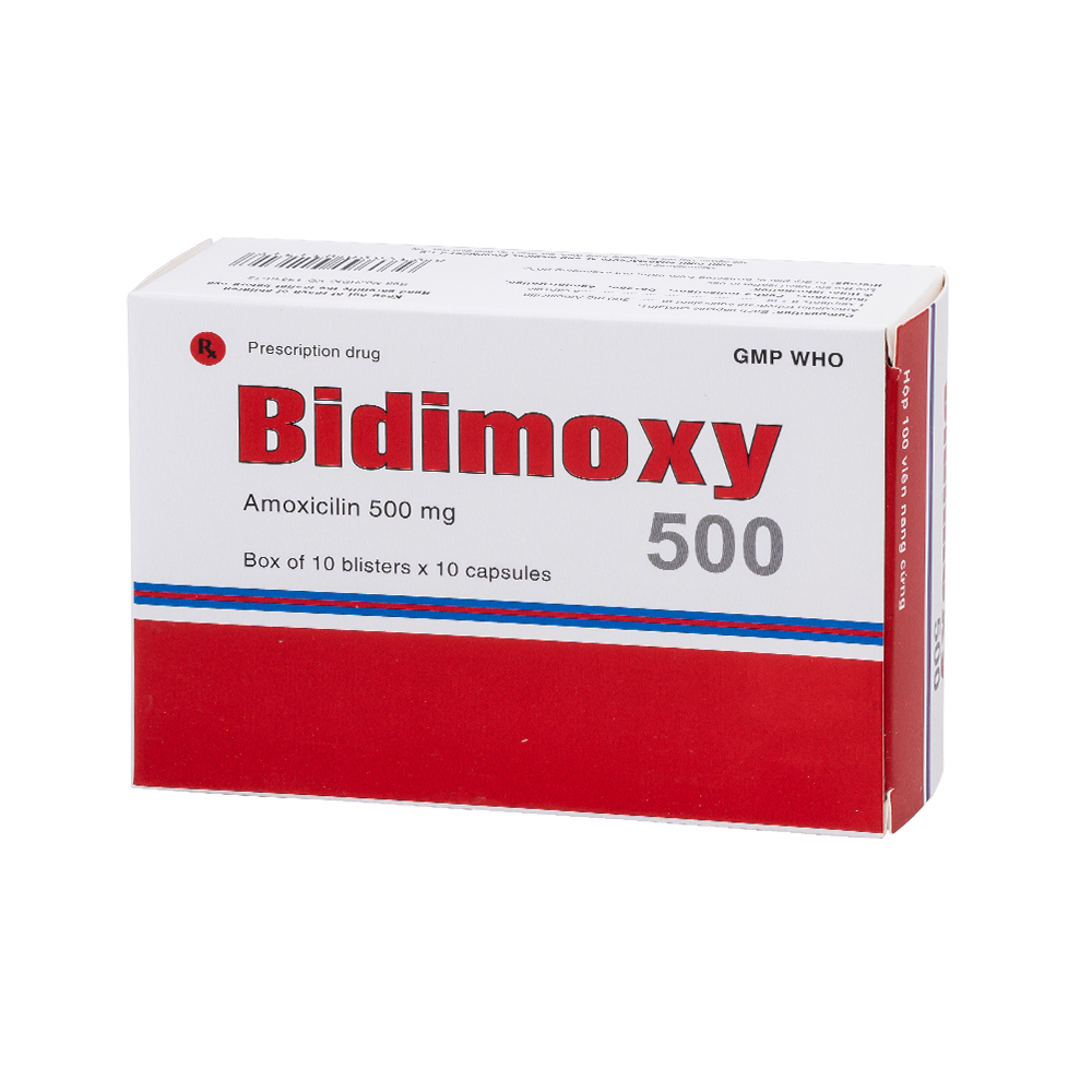 Bidimoxy 500 H/100 Hộp 10 Vỉ x 10 Viên Bidiphar