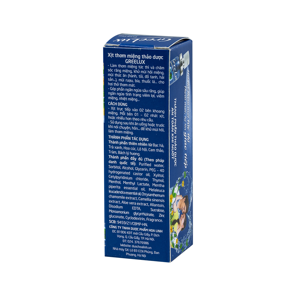 Xịt thơm miệng Greelux Extra Cool 12ml (Lam) Lọ 12 ml Hoa Linh