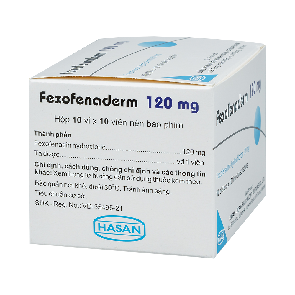 FEXOFENADERM 120MG HỘP/100V NÉN HASAN