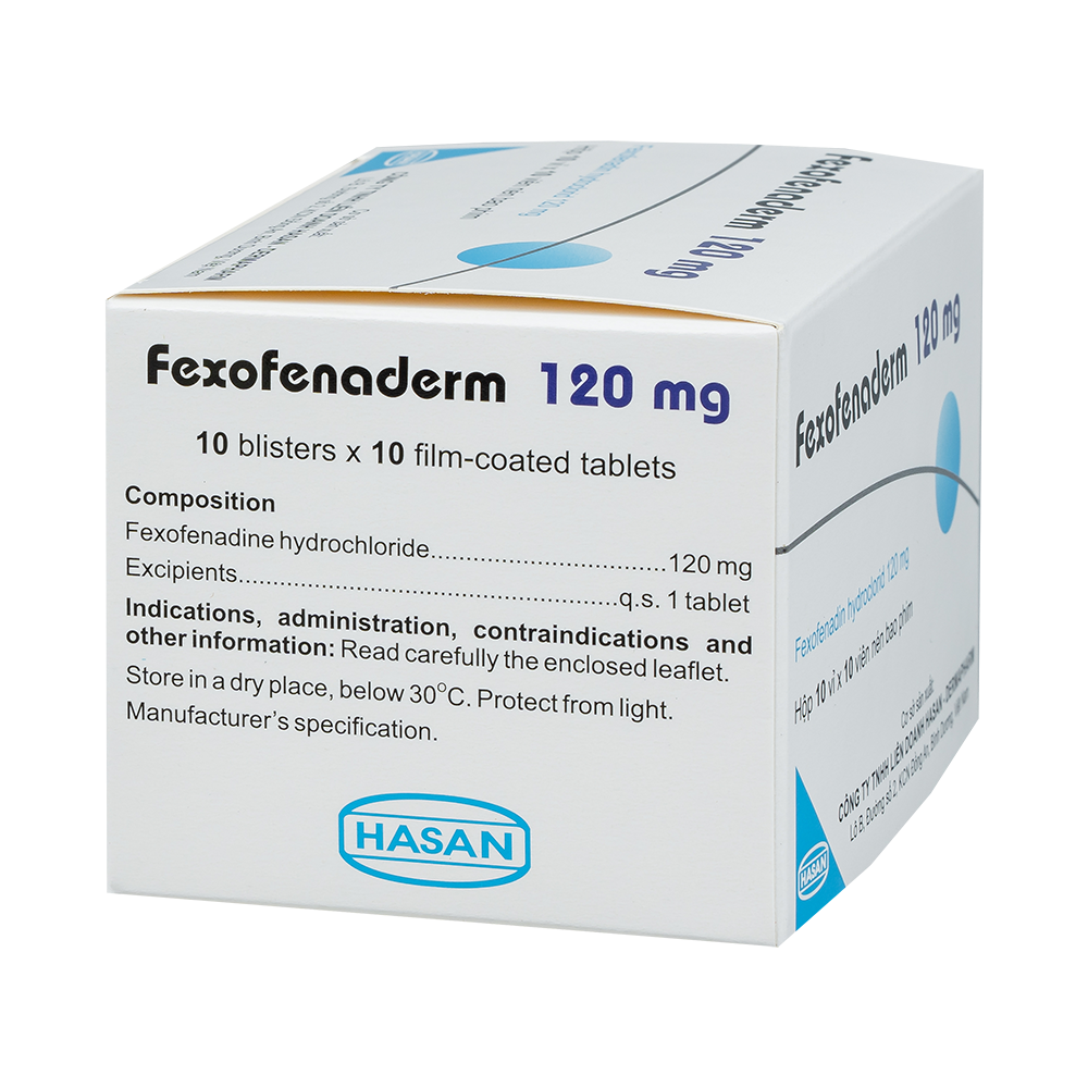 FEXOFENADERM 120MG HỘP/100V NÉN HASAN