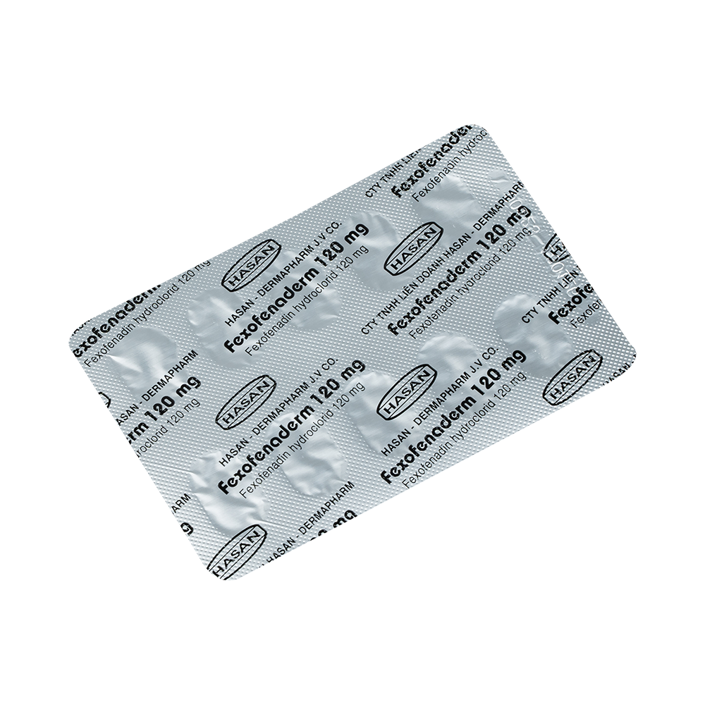 FEXOFENADERM 120MG HỘP/100V NÉN HASAN