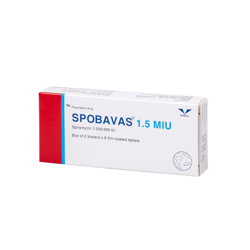 Spobavas 1,5 MIU H/16 Hộp 2 Vỉ x 8 Viên Bidiphar