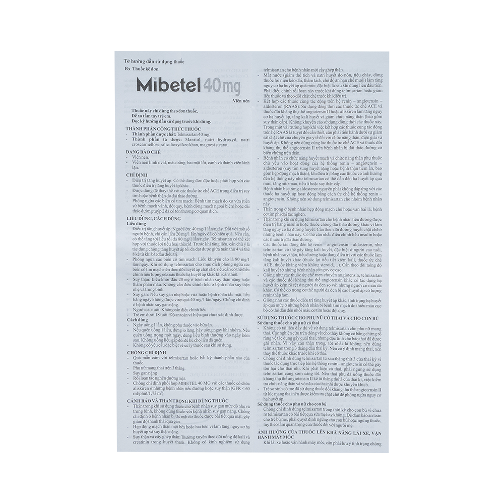 MIBETEL 40MG H/30V NÉN HASAN