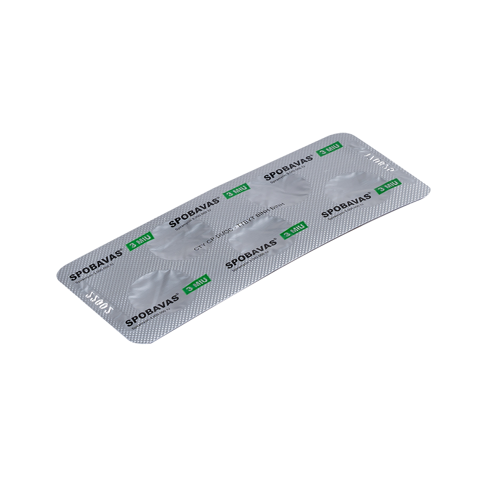 Spobavas 3MIU H/10 Hộp 2 Vỉ x 5 Viên Bidiphar