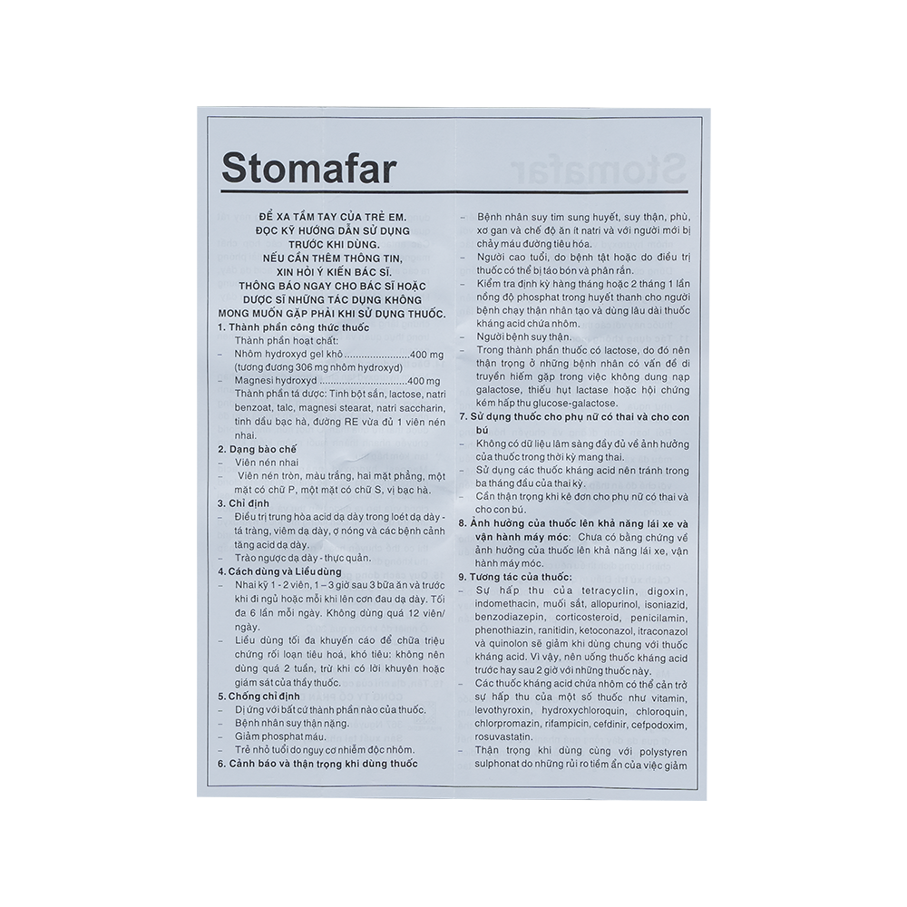 STOMAFAR Hộp 1 lọ 40 viên
