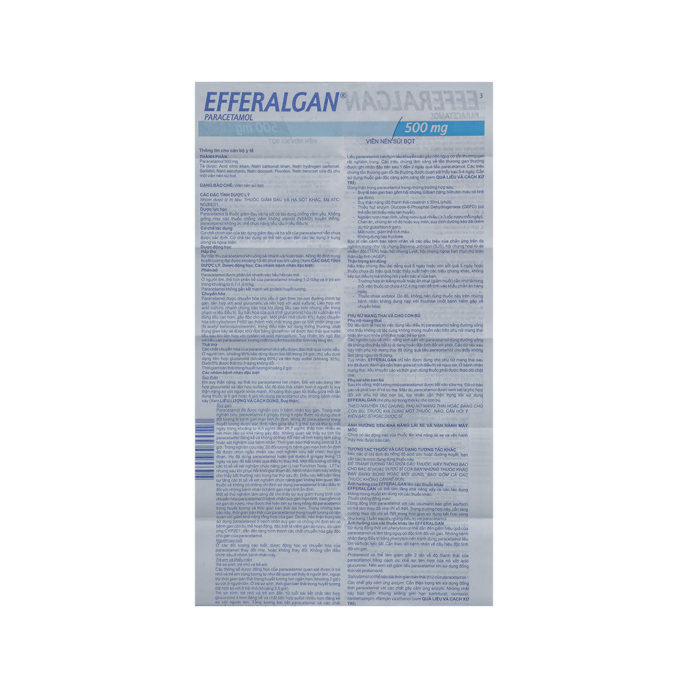 Efferalgan 500mg hộp 16 viên sủi