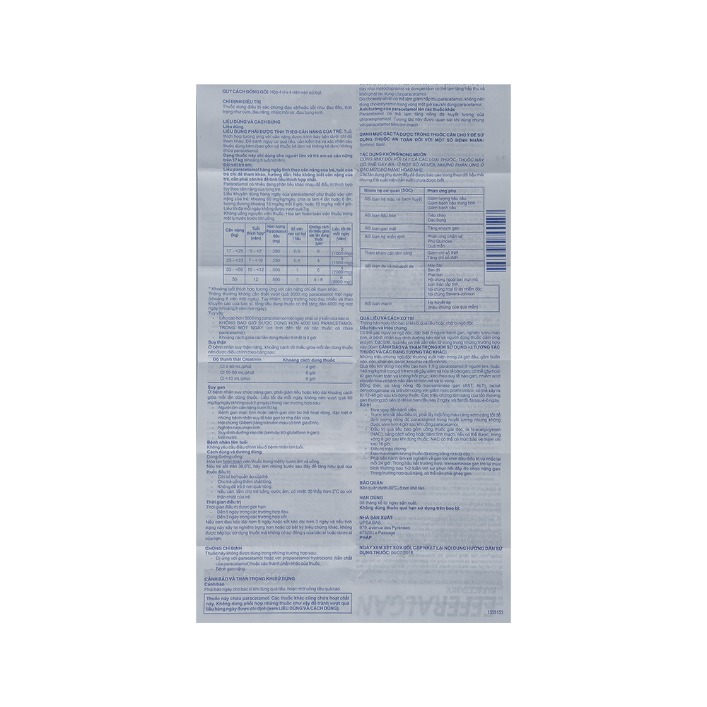Efferalgan 500mg hộp 16 viên sủi