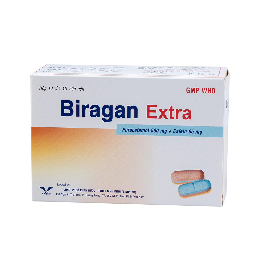 Biragan Extra H/100 Hộp 10 Vỉ x 10 Viên Bidiphar