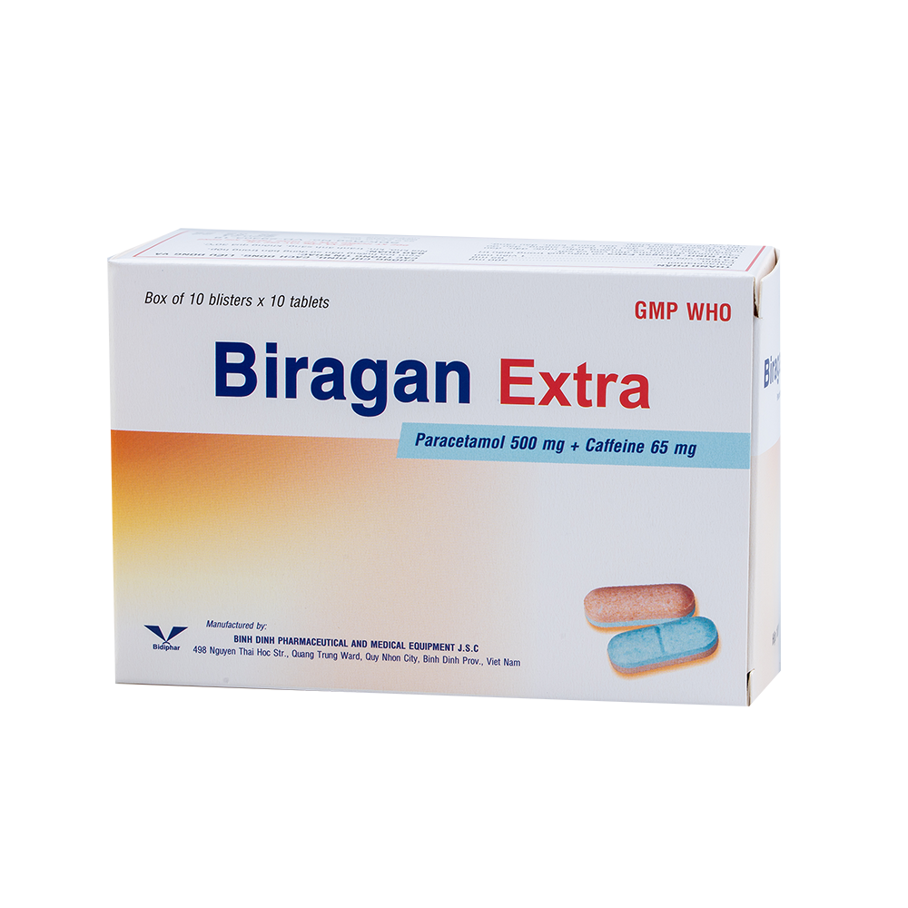 Biragan Extra H/100 Hộp 10 Vỉ x 10 Viên Bidiphar