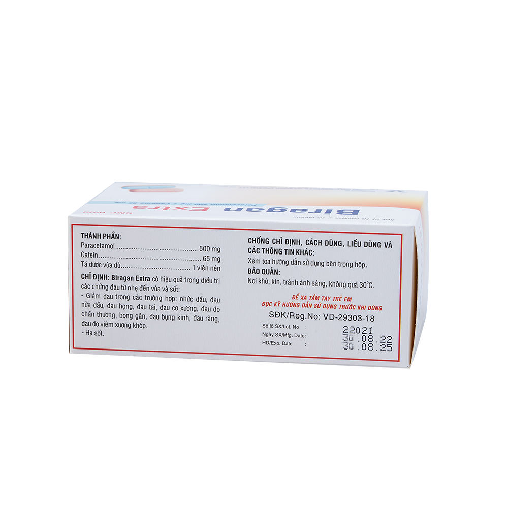 Biragan Extra H/100 Hộp 10 Vỉ x 10 Viên Bidiphar