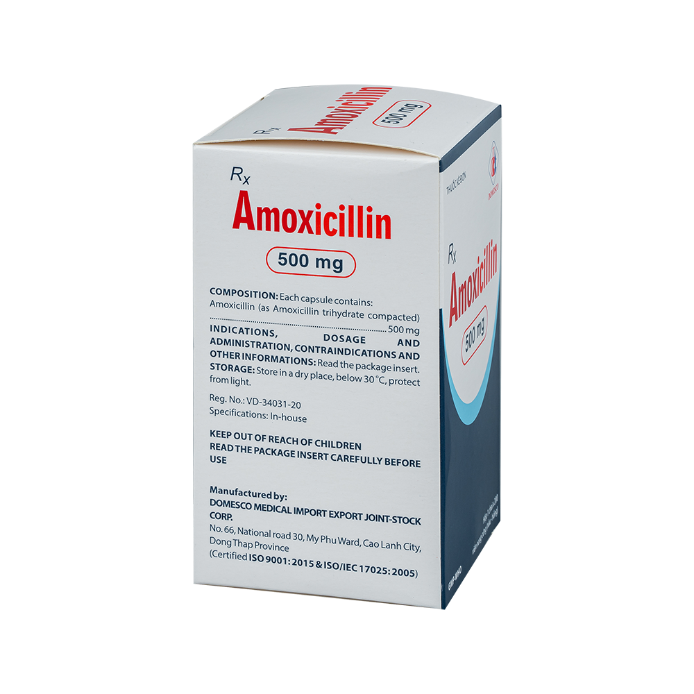 Amoxicillin 500 mg -NH Chai 200 viên Domesco