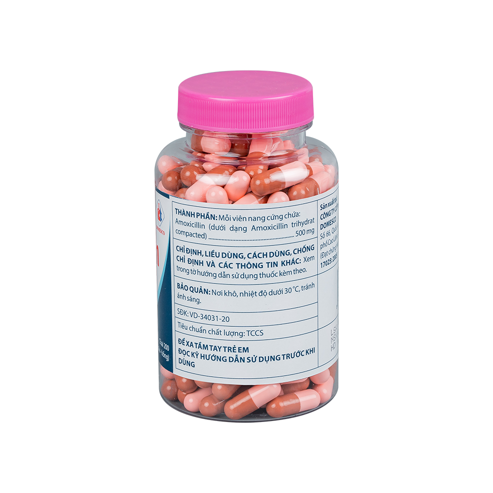 Amoxicillin 500 mg -NH Chai 200 viên Domesco