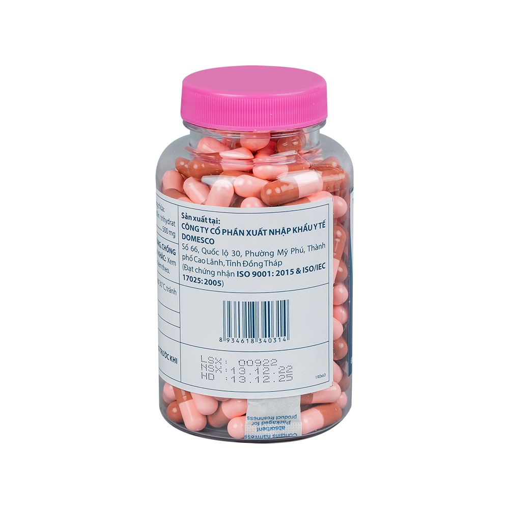 Amoxicillin 500 mg -NH Chai 200 viên Domesco
