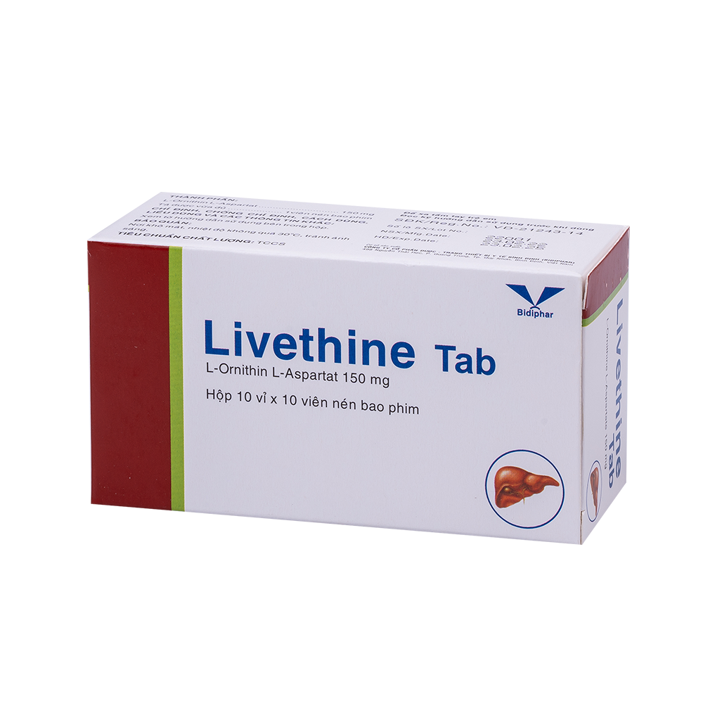 Livethine tab H/100 Hộp 10 Vỉ x 10 Viên Bidiphar