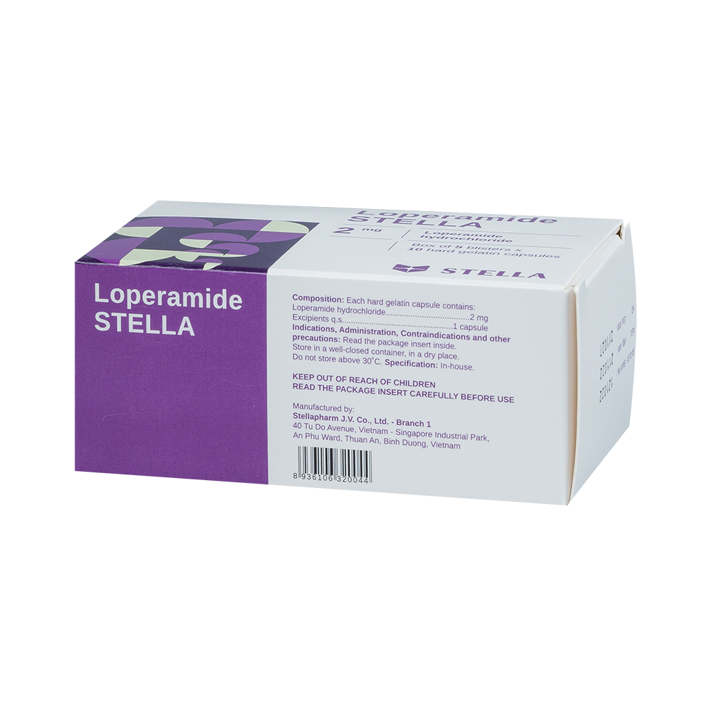 Loperamid Stella Hộp 5 vỉ x 10 viên Stella