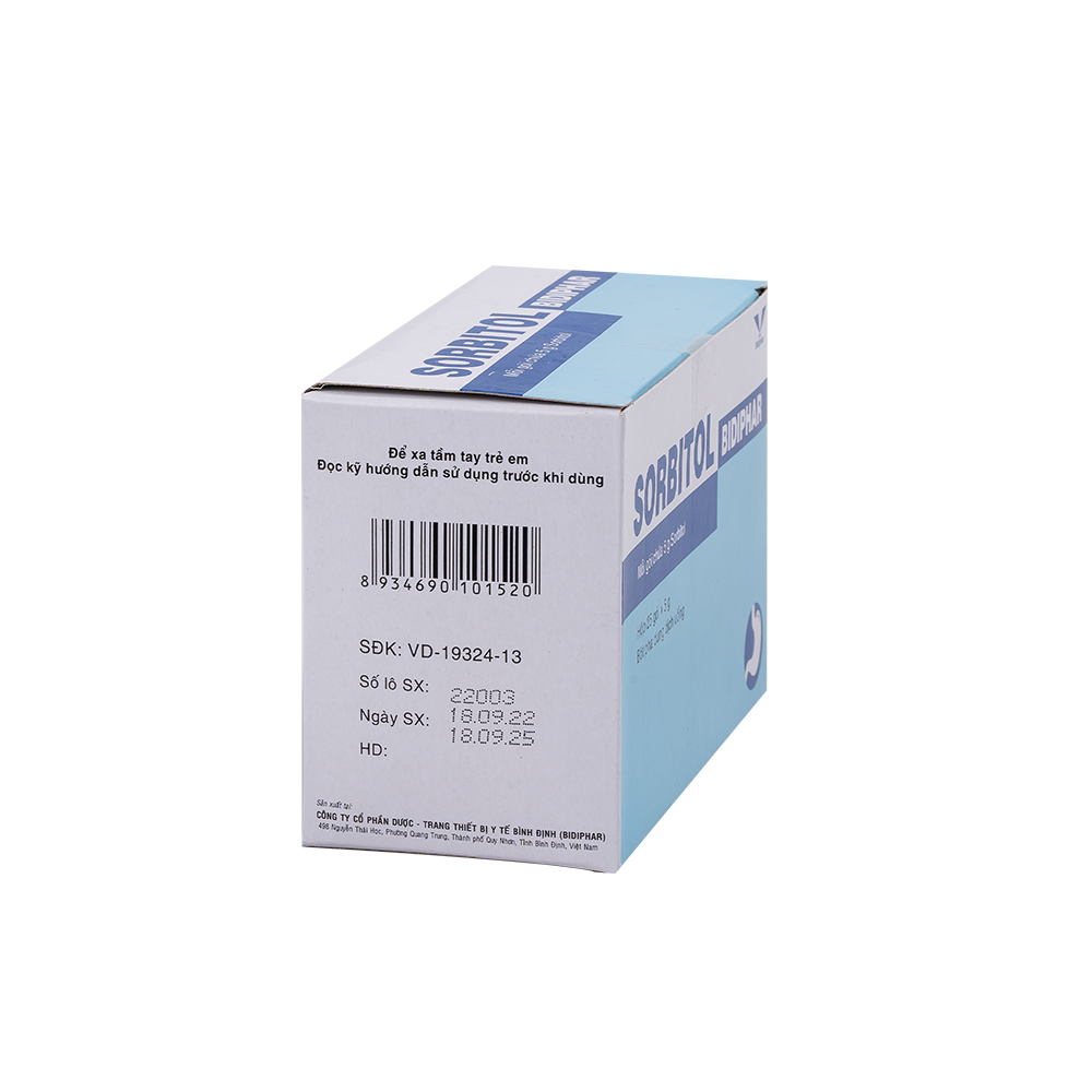 Sorbitol Bidiphar H/25 Hộp 25 Gói Bidiphar