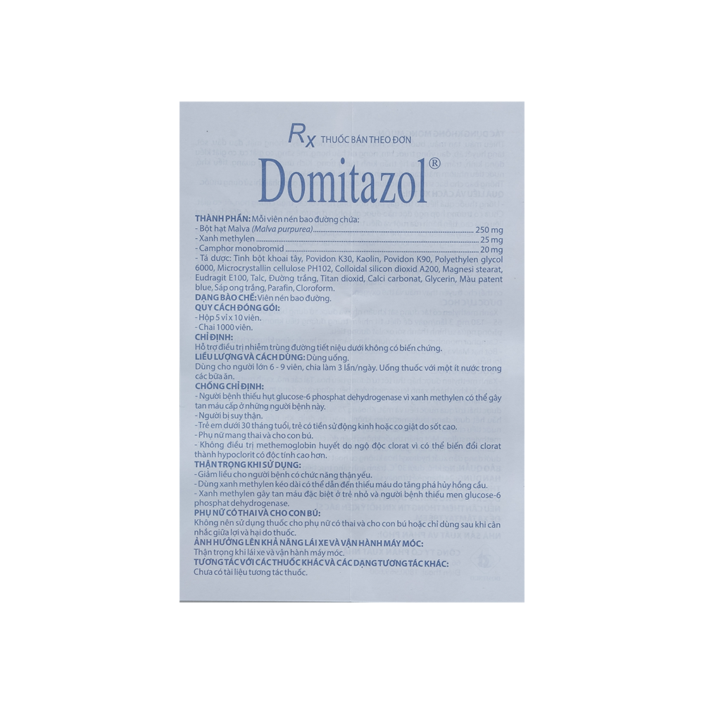 Domitazol Hộp 5 vỉ x 10 viên Domesco