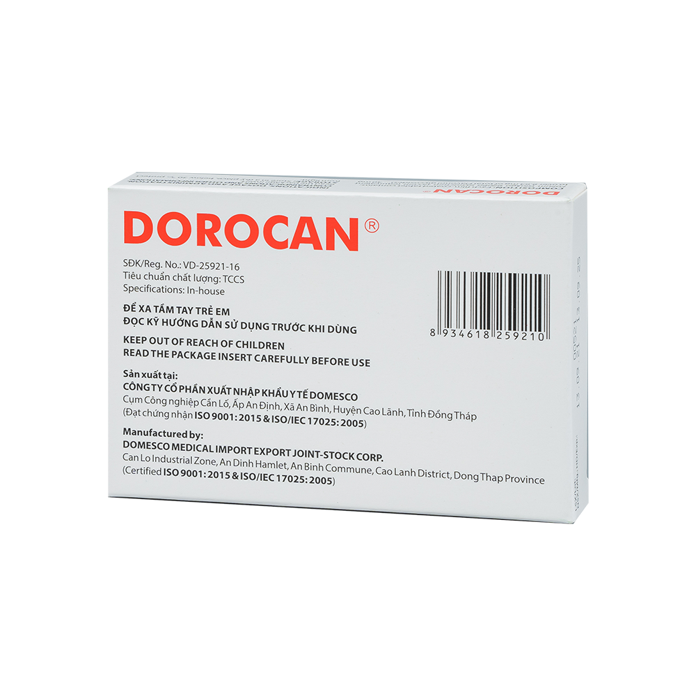 Dorocan 40mg Hộp 2 vỉ x 15 viên Domesco