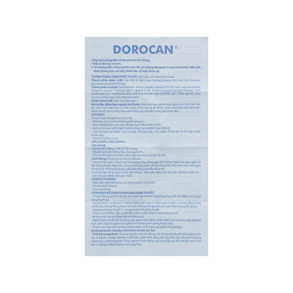 Dorocan 40mg Hộp 2 vỉ x 15 viên Domesco