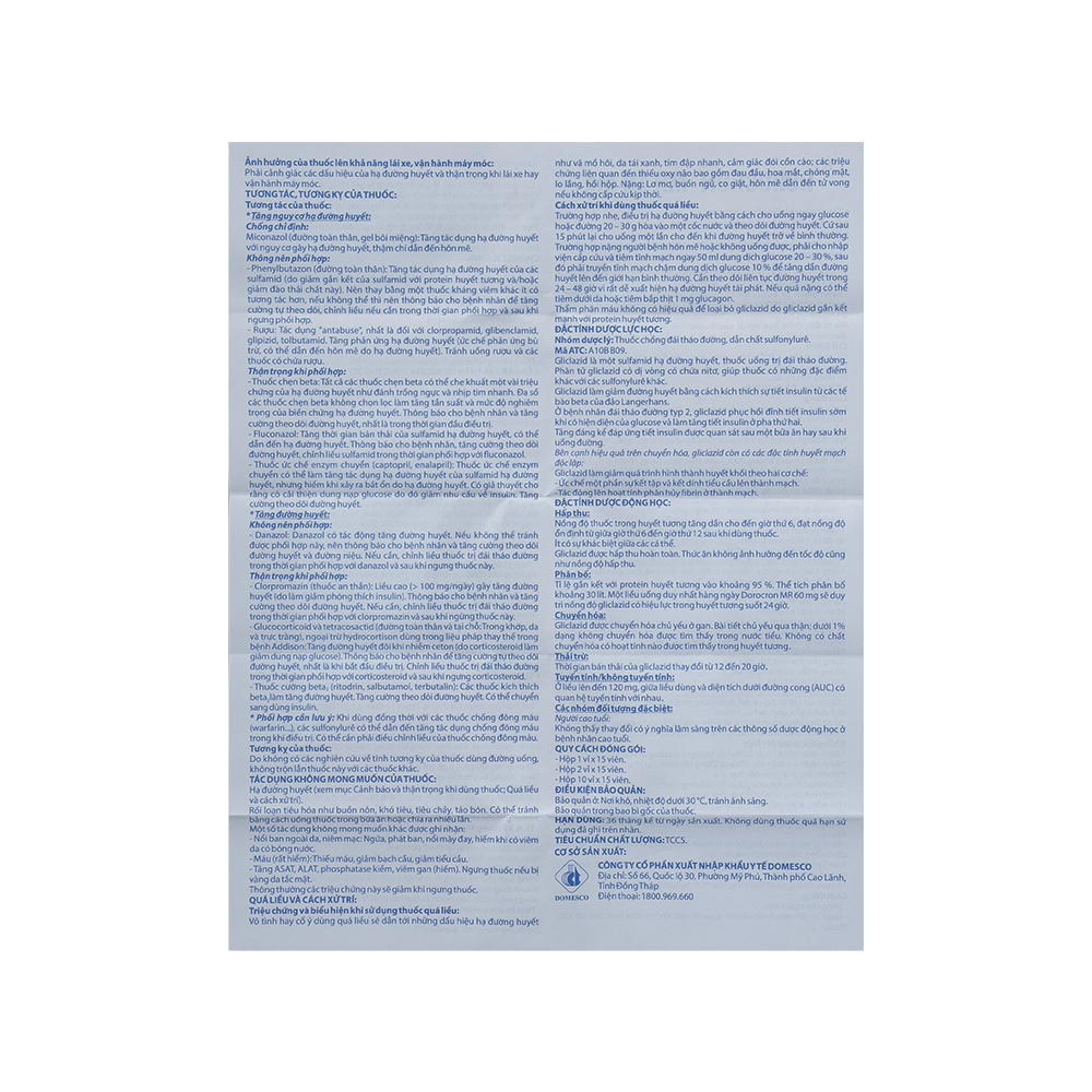 Dorocron MR 60 mg Hộp 2 vỉ x 15 viên Domesco