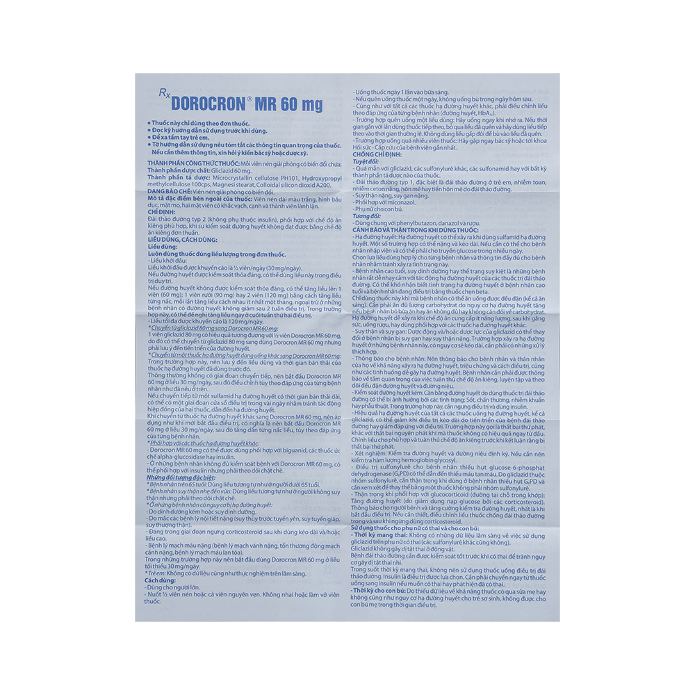 Dorocron MR 60 mg Hộp 2 vỉ x 15 viên Domesco