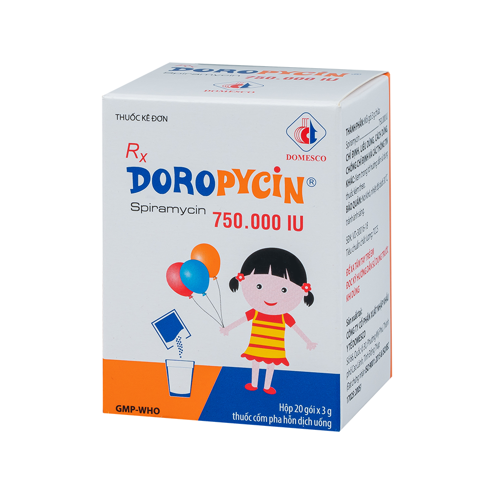 Doropycin 750.000 IU Hộp 20 gói x 3g Domesco
