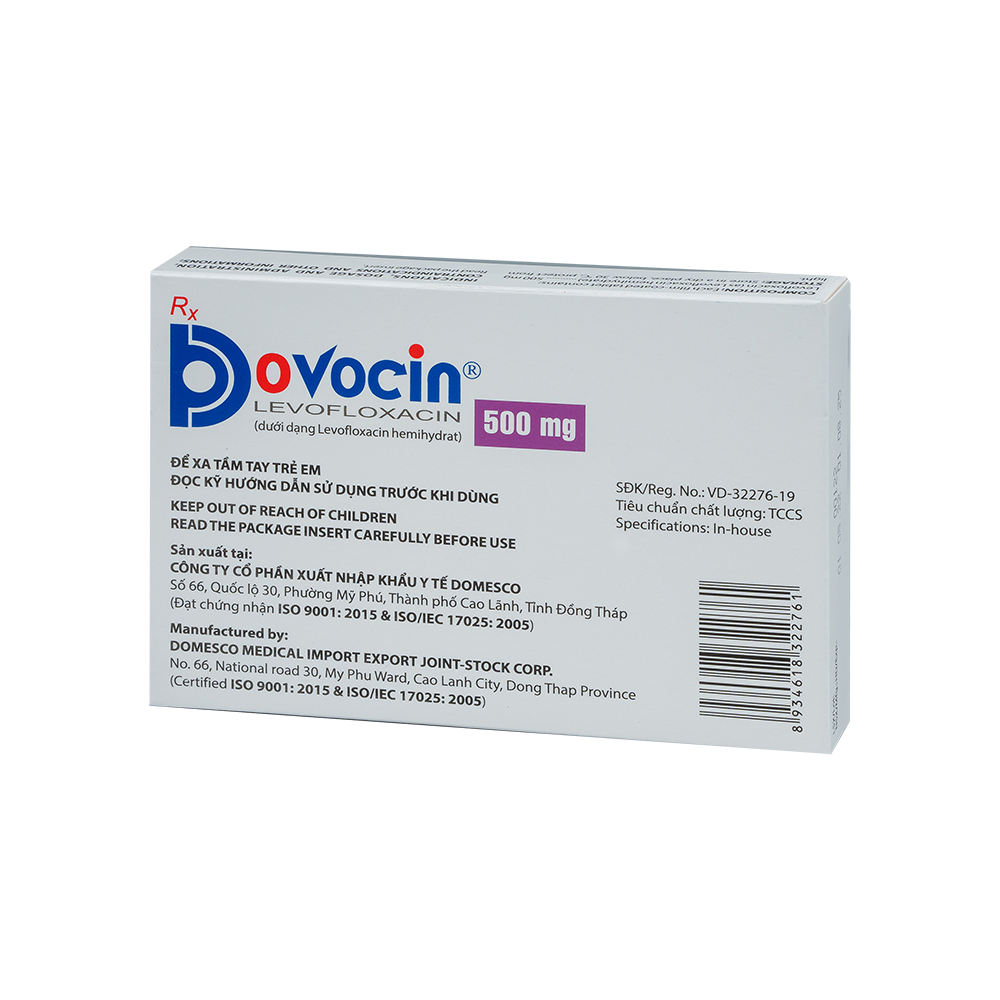 Dovocin 500 mg Hộp 1 vỉ x 5 viên Domesco
