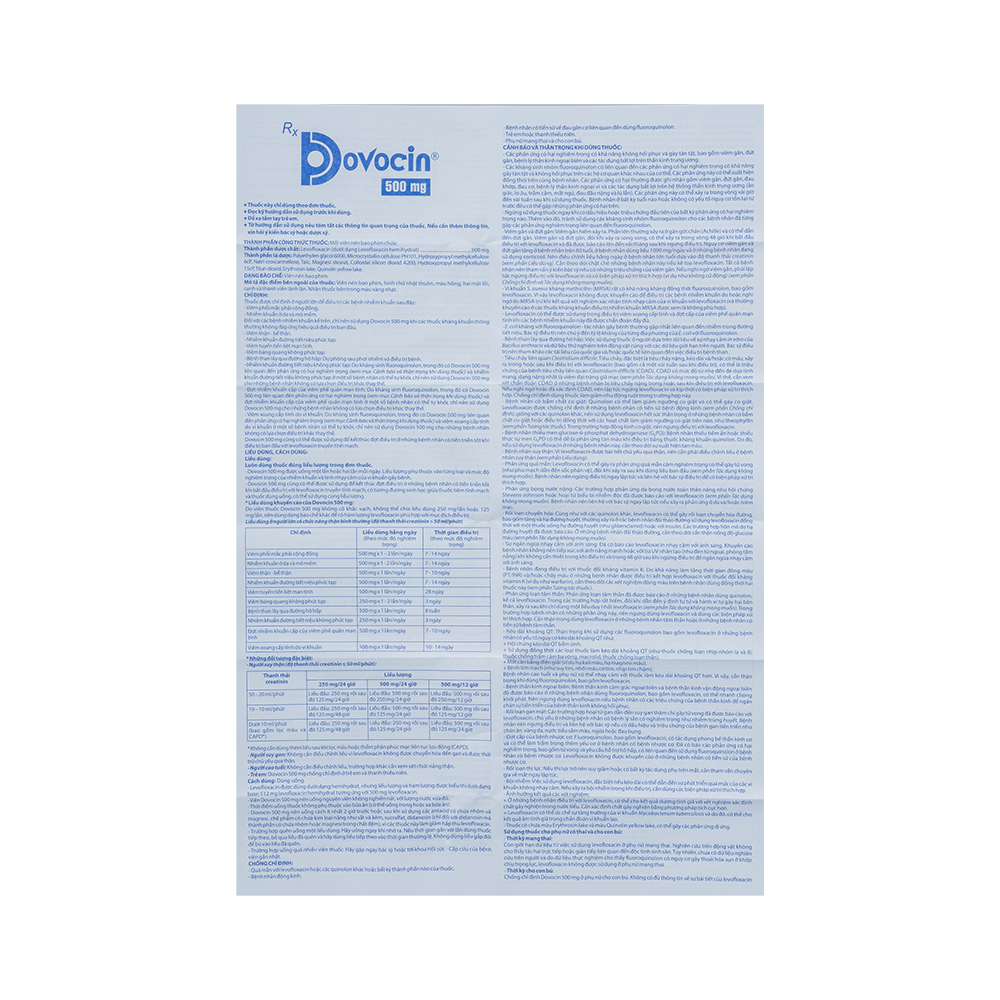 Dovocin 500 mg Hộp 1 vỉ x 5 viên Domesco