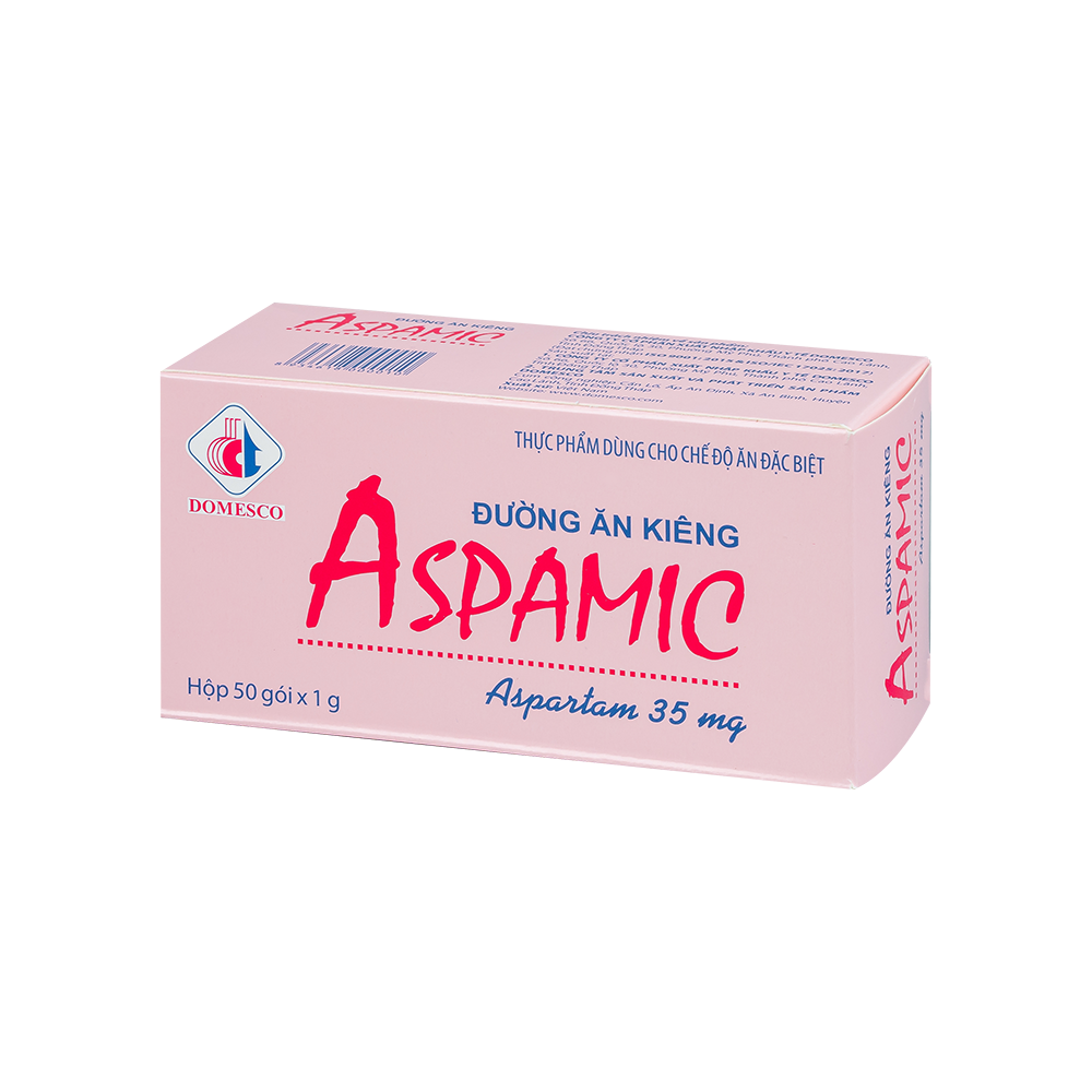 Đường ăn kiêng Aspamic Hộp 50 gói x 1g