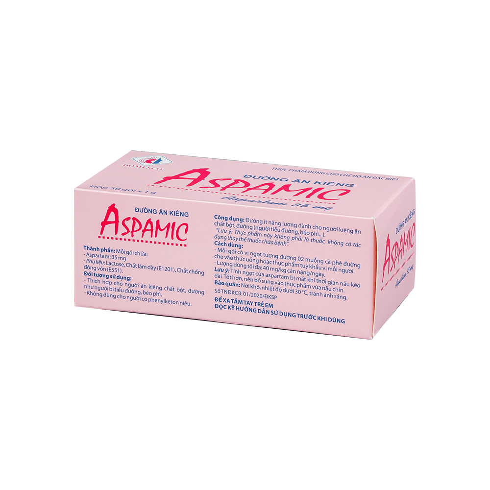 Đường ăn kiêng Aspamic Hộp 50 gói x 1g