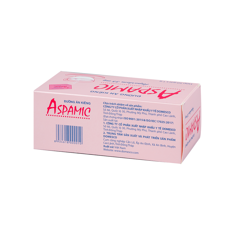 Đường ăn kiêng Aspamic Hộp 50 gói x 1g