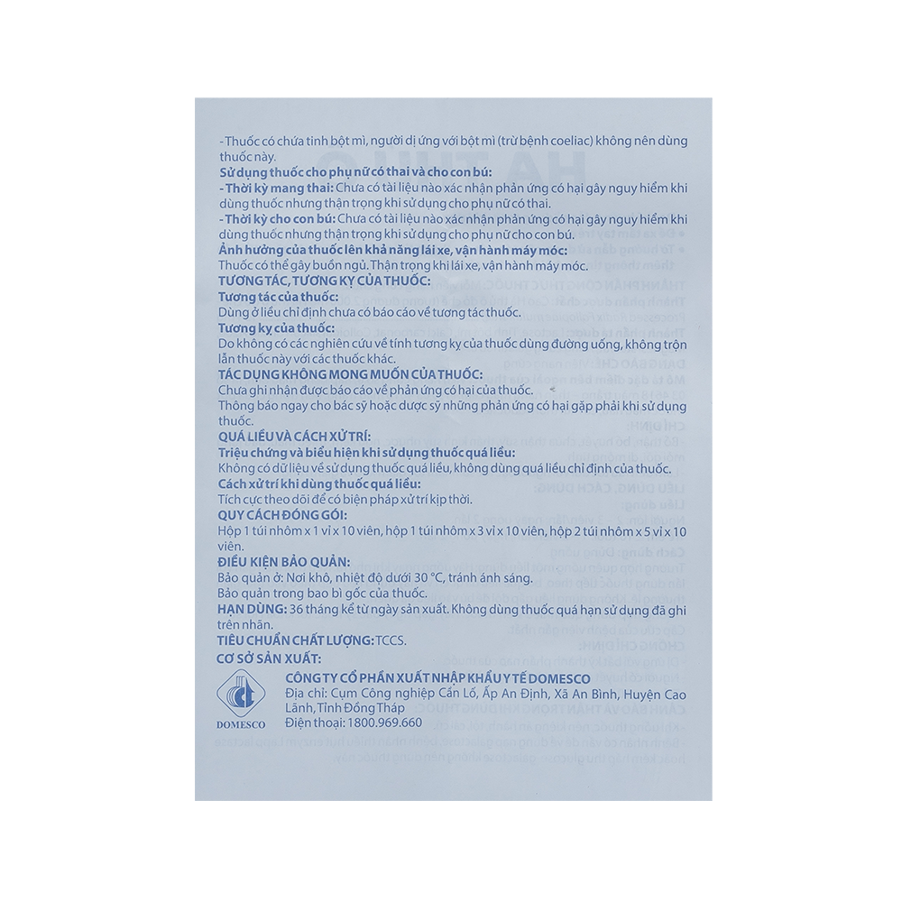 Hà thủ ô Hộp 3 vỉ x 10 viên Domesco