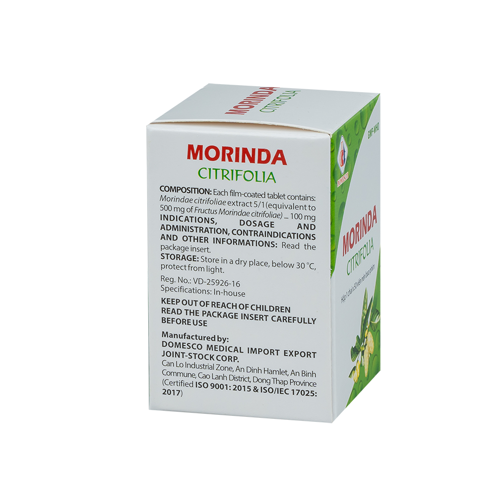 Morinda citrifolia Chai 50 viên Domesco