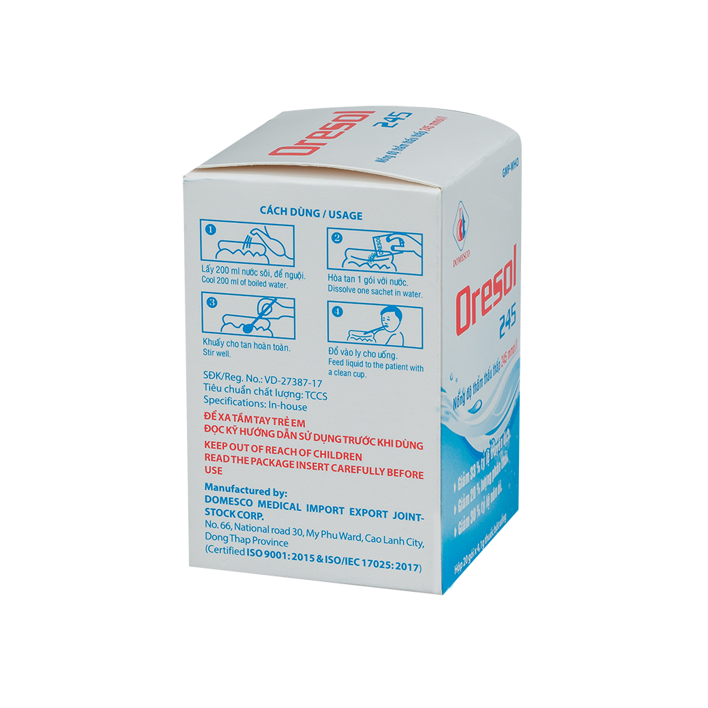 Oresol 245 Hộp 20 gói x 4,1g Domesco