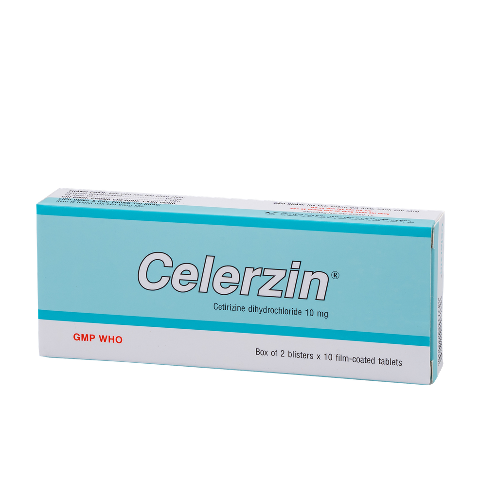 Celerzin 10mg (vỉ nhôm) H/20 Hộp 2 Vỉ x 10 Viên Bidiphar